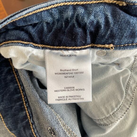 Silver Jeans Co. Denim Boyfriend Shorts - Size 14 - Picture 8 of 13